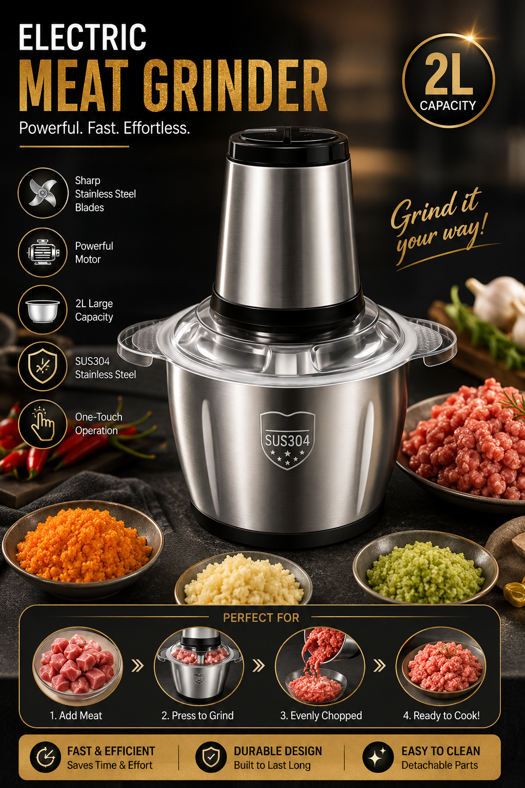 2 Litres Food Chopper